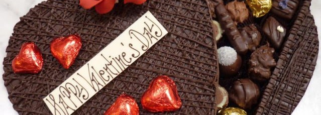 with marzipan roses and filled with an assortment of chocolates