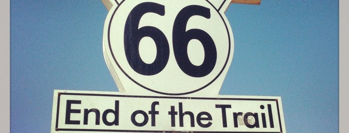 santa monica route 66 "end of the trail" is one of historic