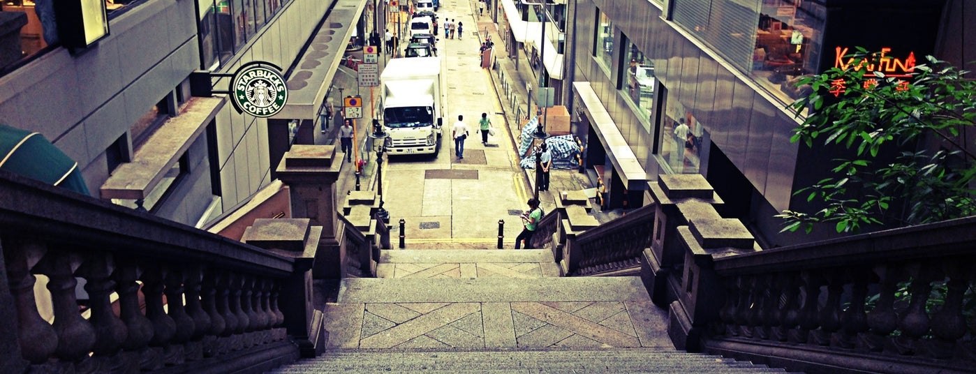 duddell street steps and gas lamps is one of hong kong.