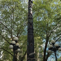 Photo taken at Seattle Totem Pole by Lillian M. on 5/10/2018