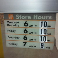 Home Depot Hours Monday