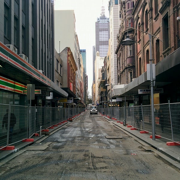 Little Collins St Road in Melbourne