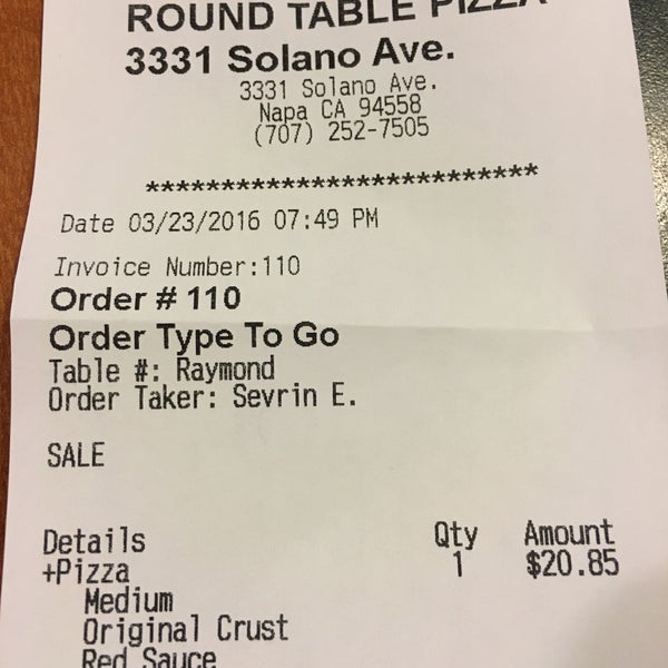 Photos At Round Table Pizza 2 Tips Photo Taken At Round Table Pizza By Raymond R On 3 24 2018