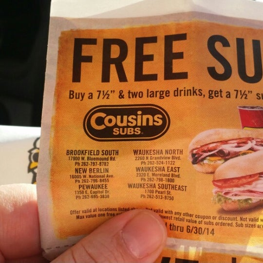 Cousins Subs of Waukesha Grandview Blvd. Waukesha, WI