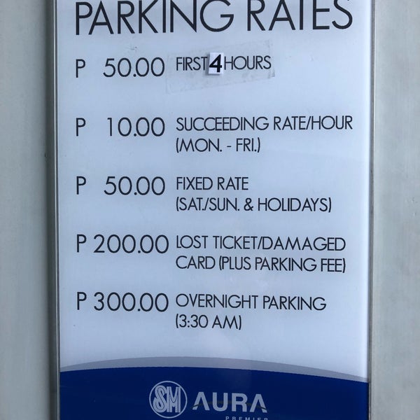 SM Aura Parking Parking in Fort Bonifacio