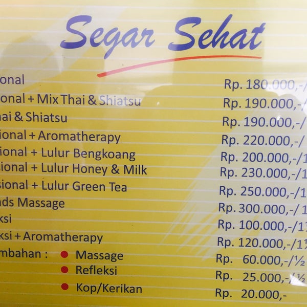 Segar-Sehat Traditional Massage & Reflexiology - Kelapa 