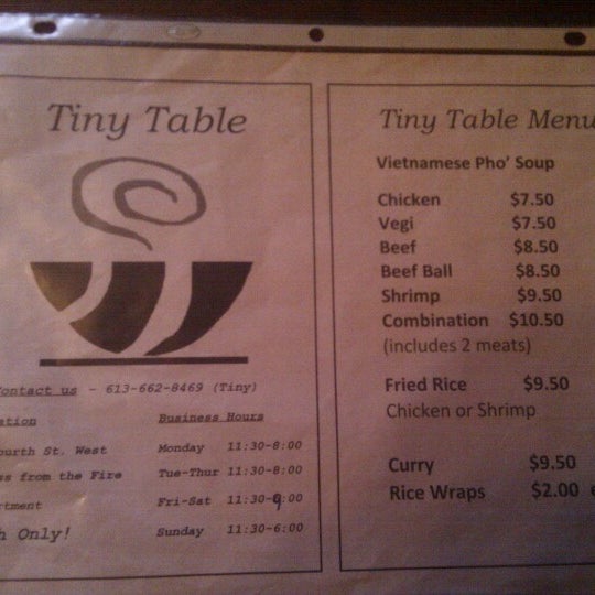 Tiny Table tiny table - downtown cornwall - 11 fourth street west Tiny Table tiny table - downtown cornwall - 11 fourth street west