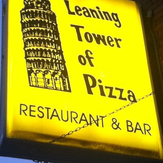 leaning tower of pizzas