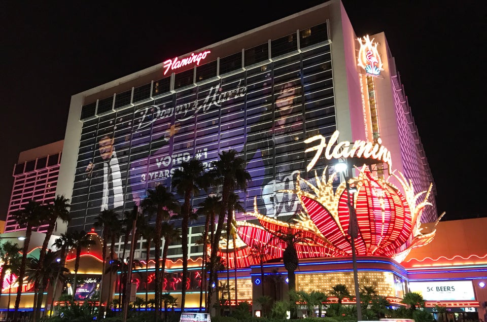 Las Vegas Strip And Flamingo Hotel Casino At Night Las Vegas